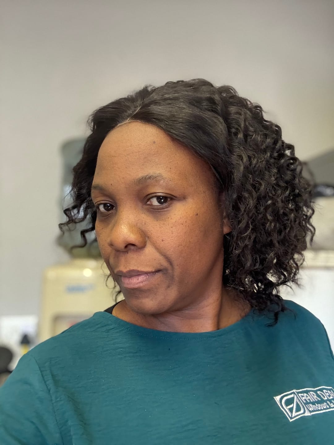 Customer photo review of Brazilian Lace Front Wig Deep Wave - 1B - 10"