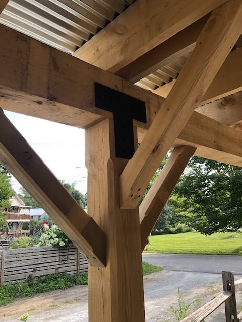 Customer photo review of T shaped Brackets for 8 inch beams - Square - Centered style holes