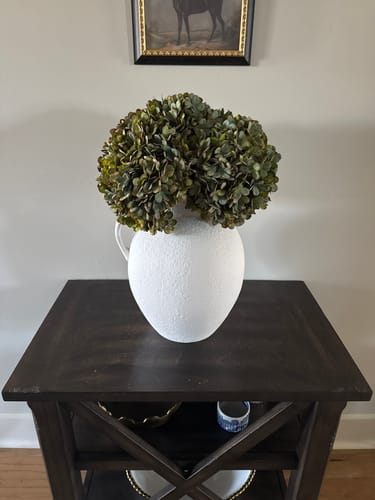Customer photo review of Large Faux Hydrangea - Green (5 Stems)