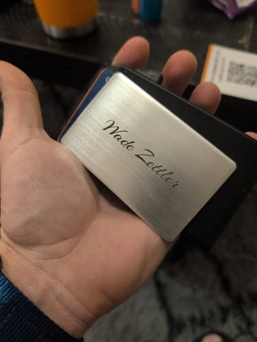 Customer photo review of Custom Metal NFC Business Card (Vertical Style)