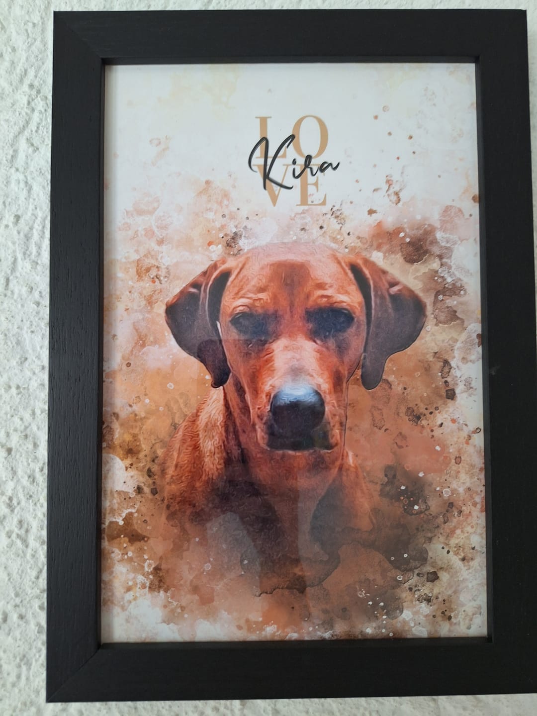 Customer photo review of Personalisiertes Portrait Poster und Leinwand - Aquarell Stil