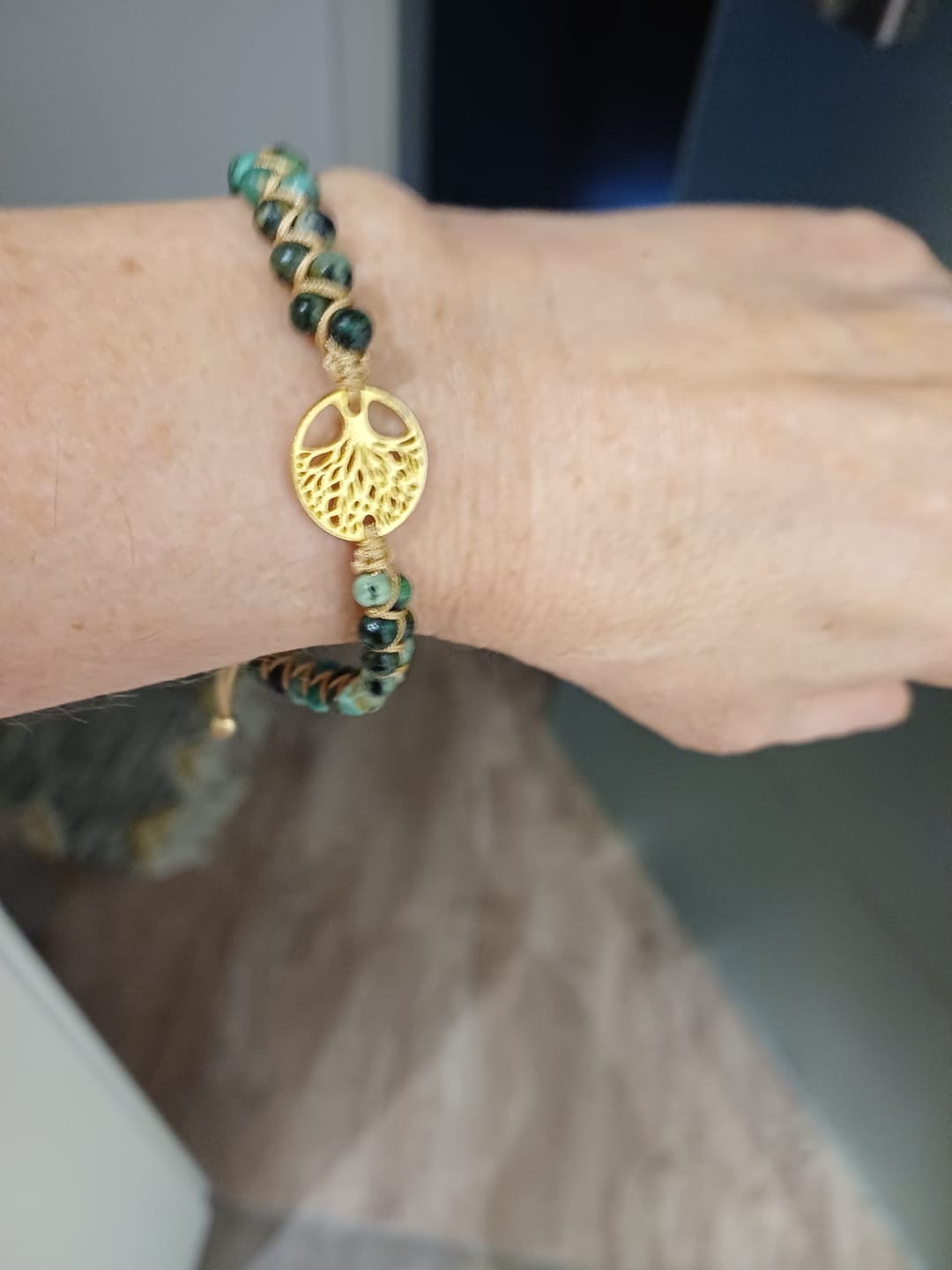 Customer photo review of Baum des Lebens Armband aus afrikanischem Jaspissteinen | Boho