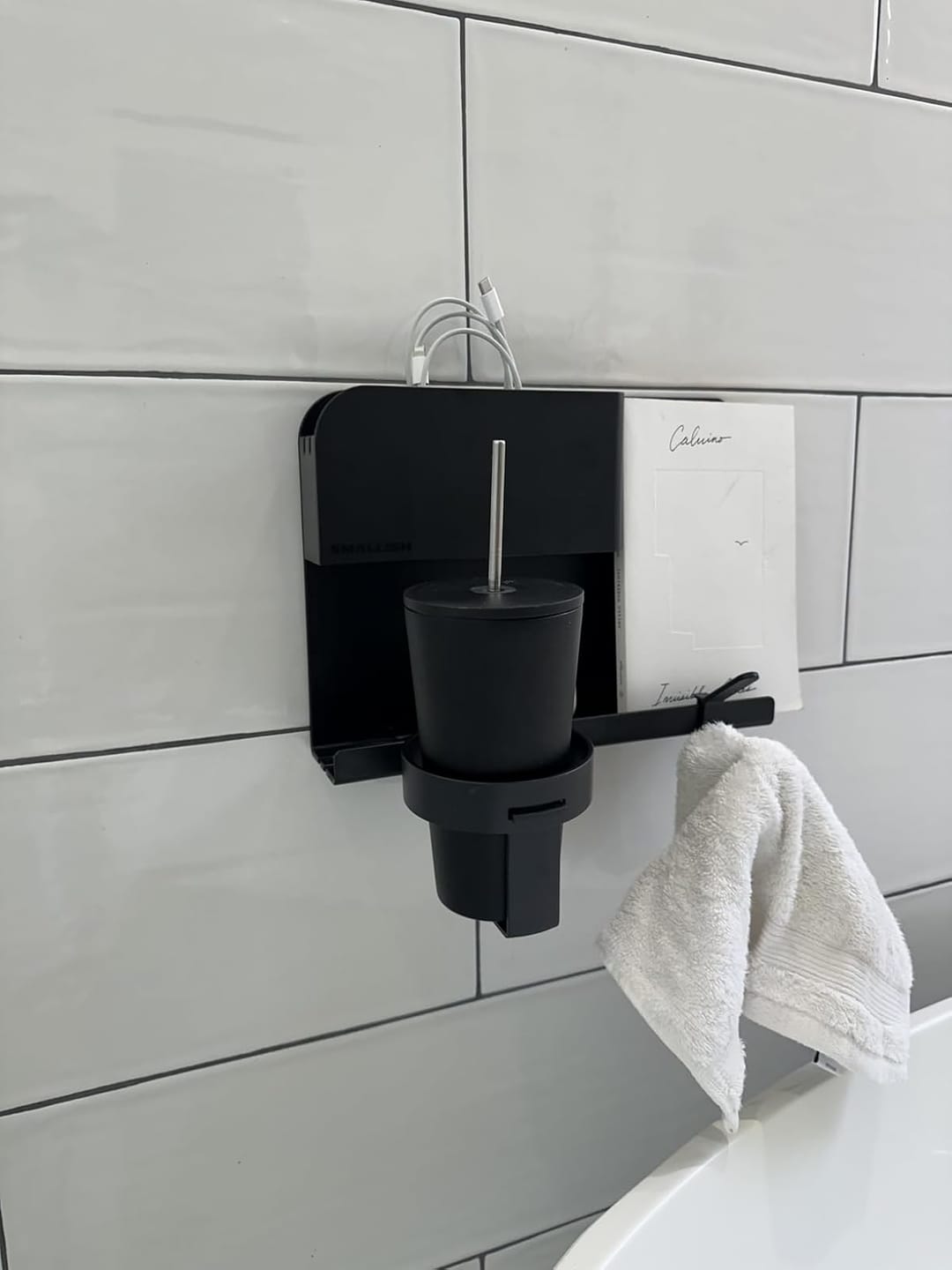 Customer photo review of WallShelfie - Floating Shelf Organizer - Wall Mounted Organizer