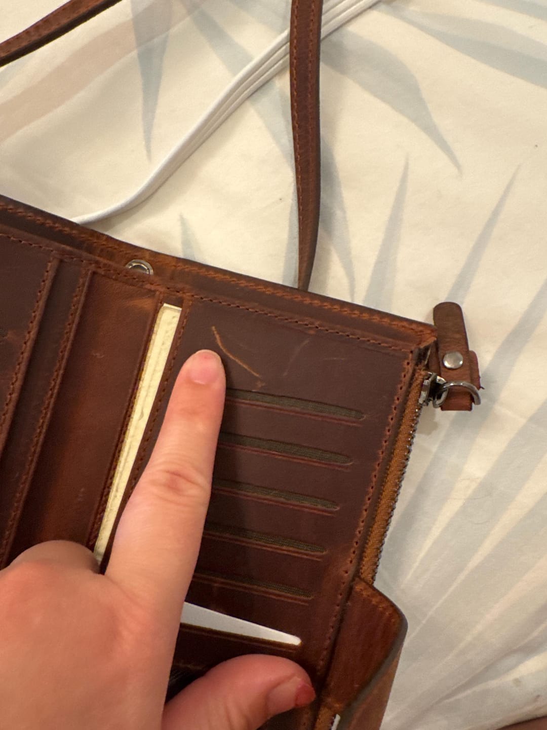 Customer photo review of Leather Wallet with Phone Compartment, Modern Travel Accessory, Crossbody Phone Wallet, Leather Bag, Women's Purse