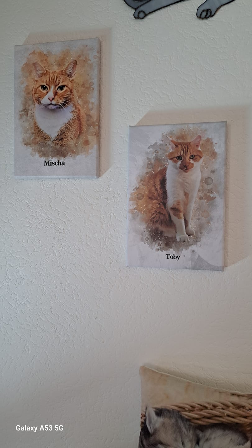 Customer photo review of Deine Katze als Aquarell Tierportrait | Geschenk für Katzenliebhaber