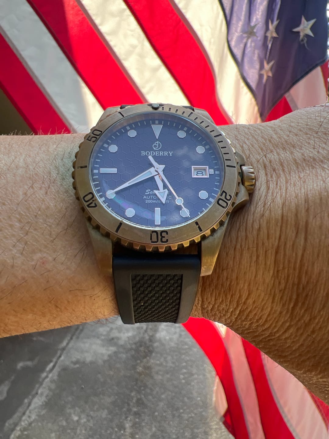 Customer photo review of Black FKM Rubber Strap | Suitable for all watches with 20mm lug width