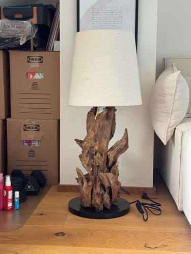 Customer photo review of Wurzelholz Tischlampe IKAL Höhe 82 cm inkl. Lampenschirm