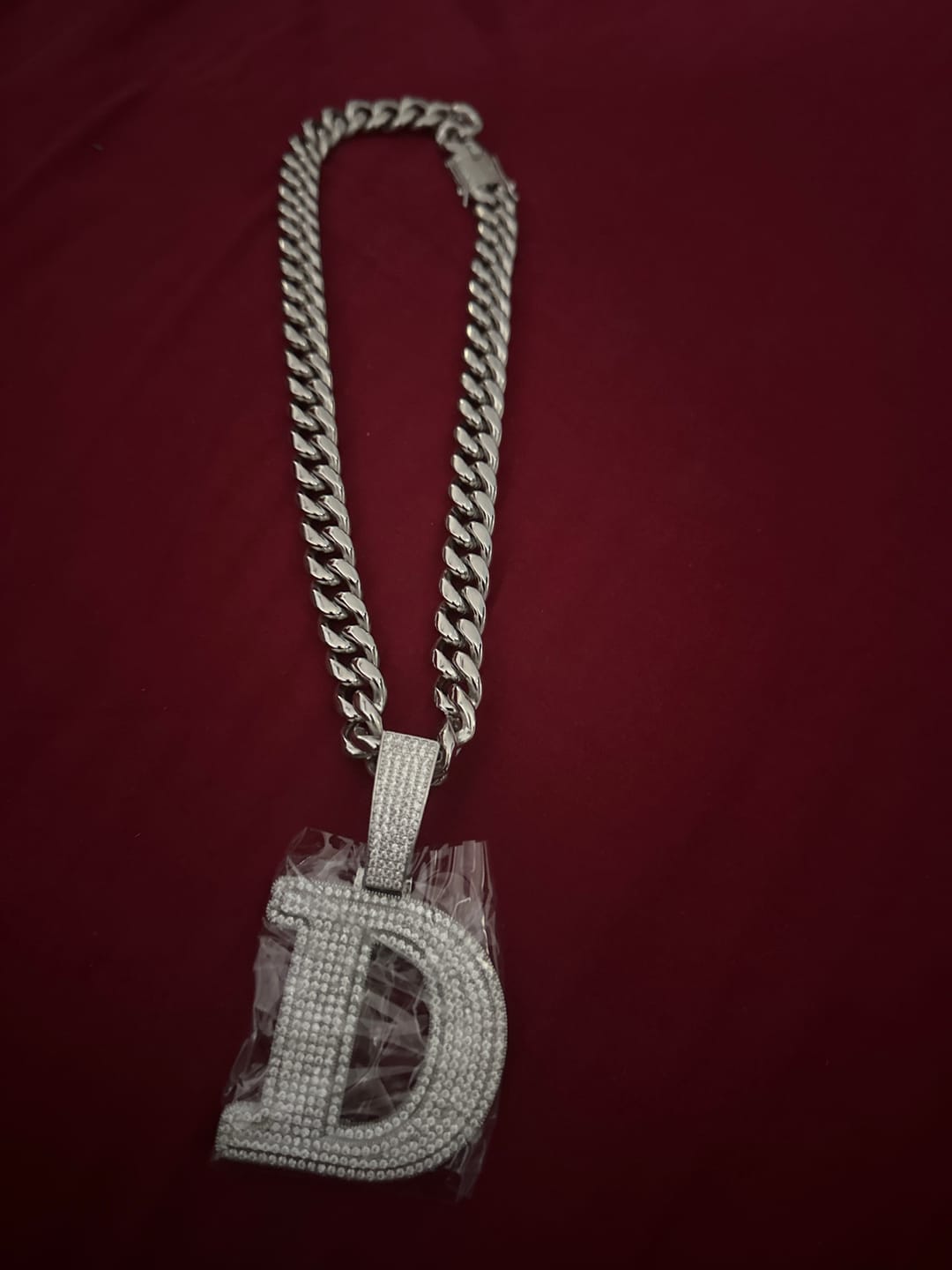 Customer photo review of Layered Bold Custom Single Letter Pendant