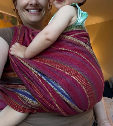 Customer photo review of Tierra red Woven Wrap by Girasol