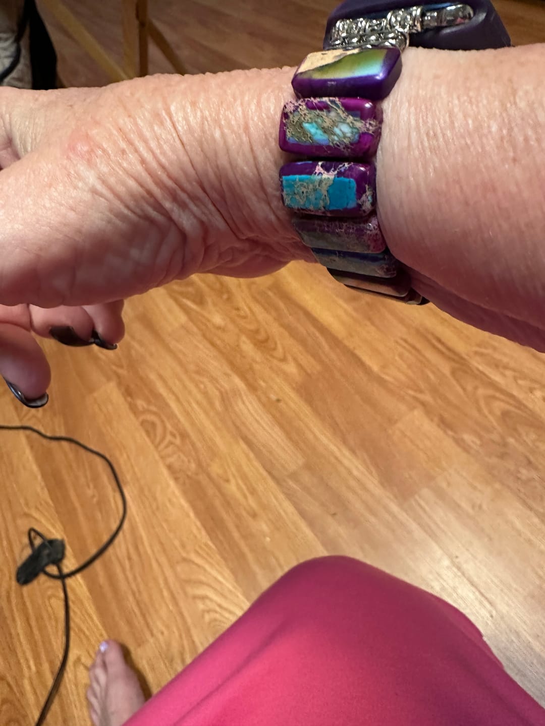 Customer photo review of Majestic Tibetan Jasper Stretch Apple Watch Strap