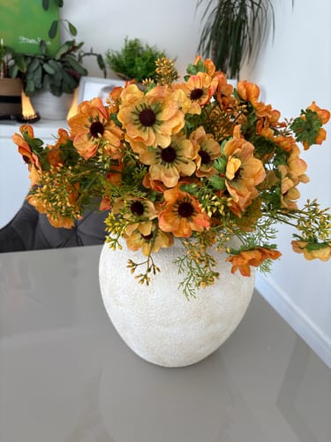 Customer photo review of Faux Poppy Arrangement - Sunrise (12 stems / 60 Poppy heads)