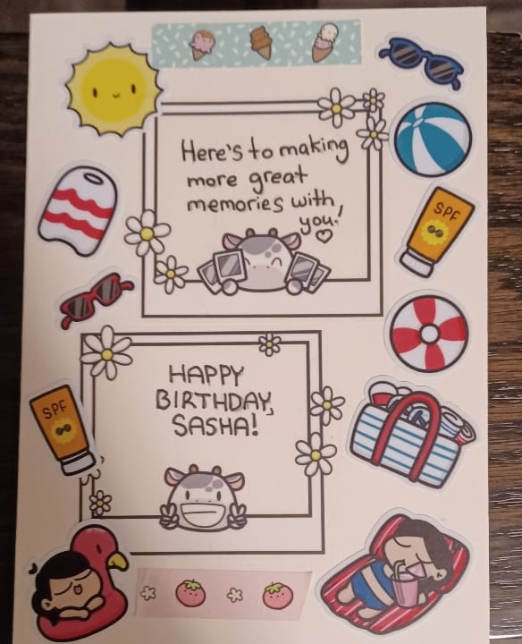 Customer photo review of Pool Party Sticker Sheet