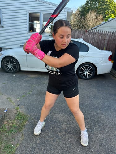 Customer photo review of Jax Batting Gloves | Pink | Strap Cuff