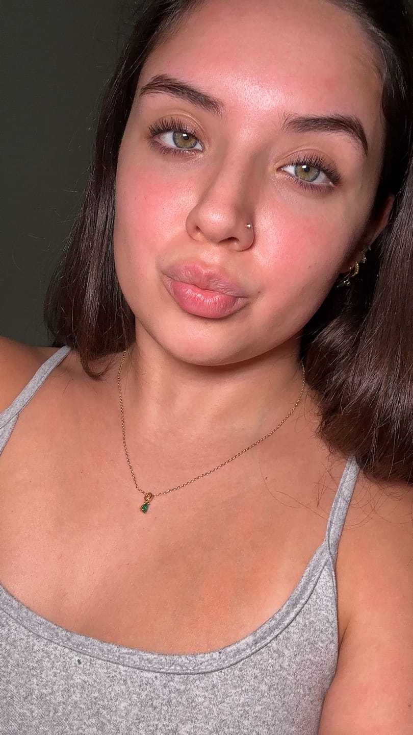 Customer photo review of Birthstone Teardrop Necklace