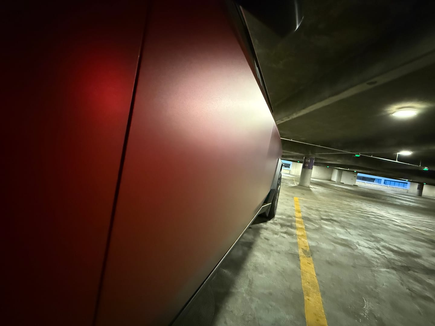 Customer photo review of Satin Chrome Silk Oxide Red Vinyl Wrap