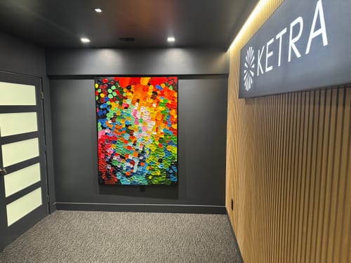 Customer photo review of Kaleidoscope-Colorful Vertical Abstract Oil Painting for Modern Interiors