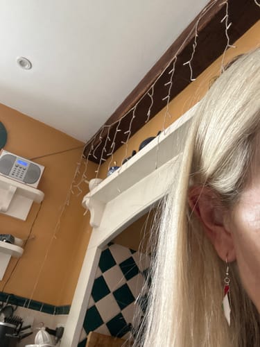 Customer photo review of Palestine Map Earrings