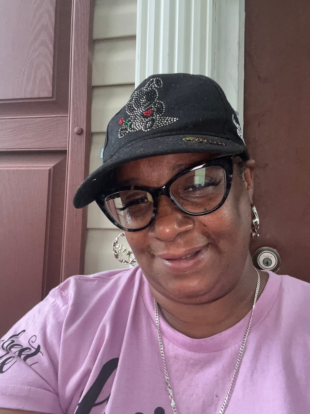 Customer photo review of Name Twirl Hoop Earrings