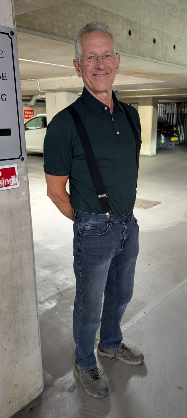 Customer photo review of Organic Tall Slim Pique Polo Shirt (Dark Pine)