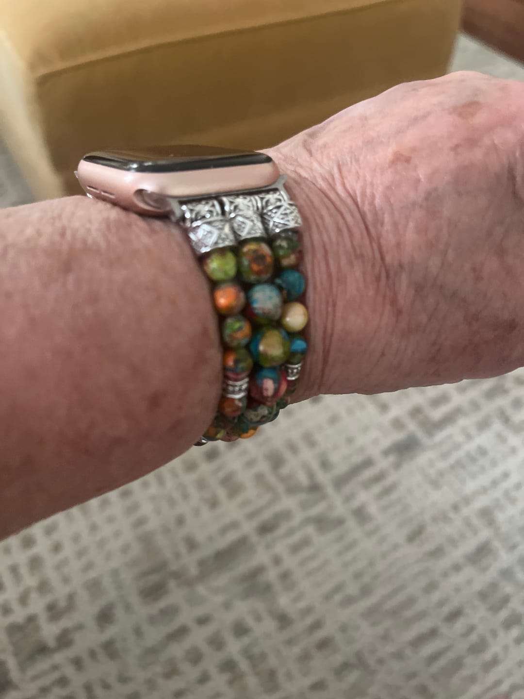 Customer photo review of Vineyard Jasper Stretch Apple Watch Strap