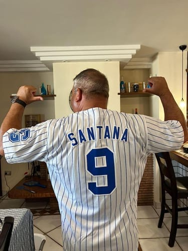 Customer photo review of Custom Cream Black-Old Gold Stripe Fashion Raglan Sleeves Authentic Two-Button Softball Jersey