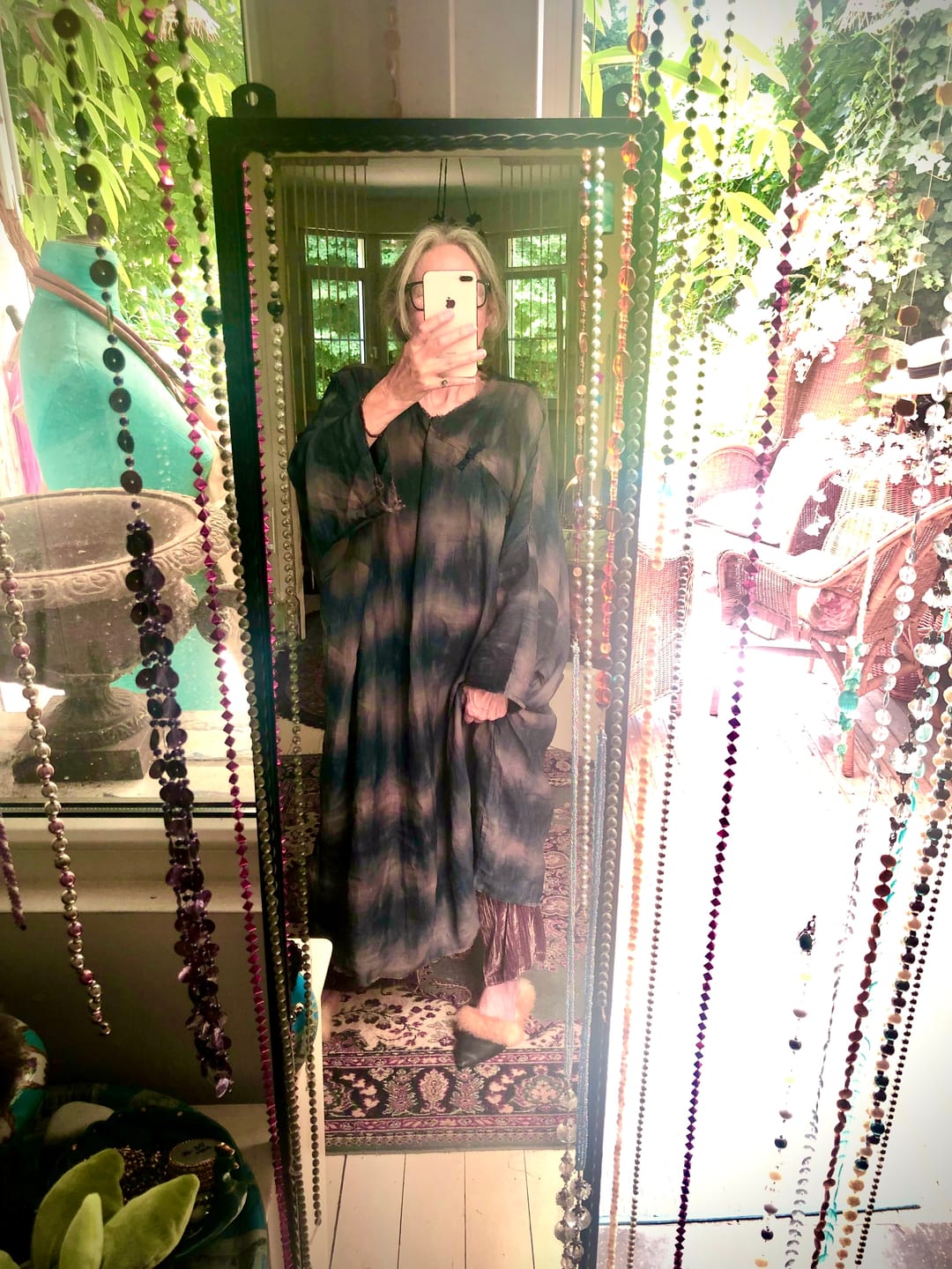 Customer photo review of Women Summer Retro Print O-Neck Ramie Dress