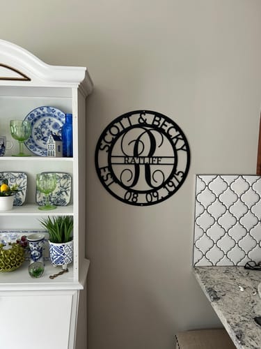 Customer photo review of Elaborate Name - Steel Sign