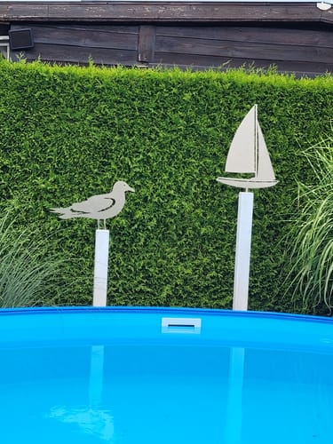 Customer photo review of Gartenstecker Segelboot