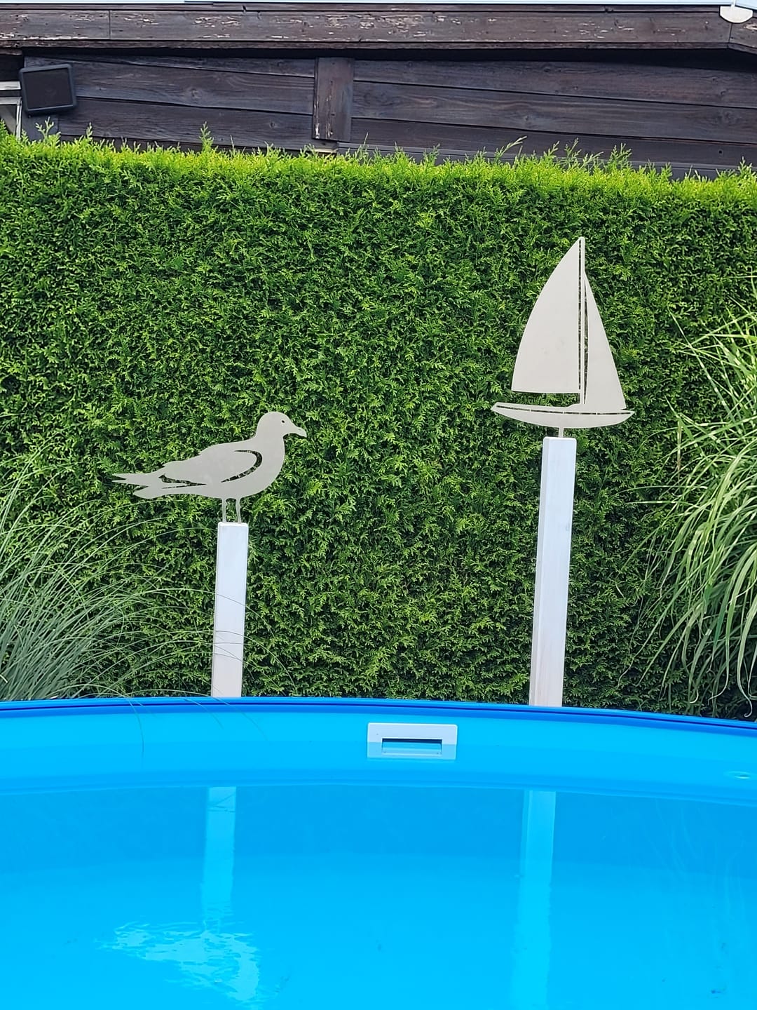 Customer photo review of Gartenstecker Segelboot