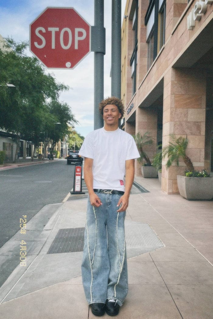 Customer photo review of Aelfric Eden Baggy Fringe Jeans