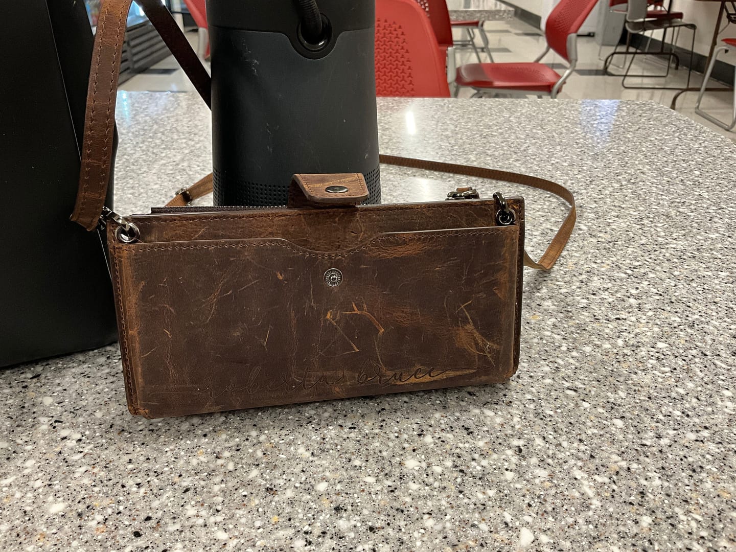 Customer photo review of Crossbody Phone Wallet, Chic Leather Wallet for Women with Phone Compartment, Modern Travel Accessory, Leather Bag, Women's Purse,