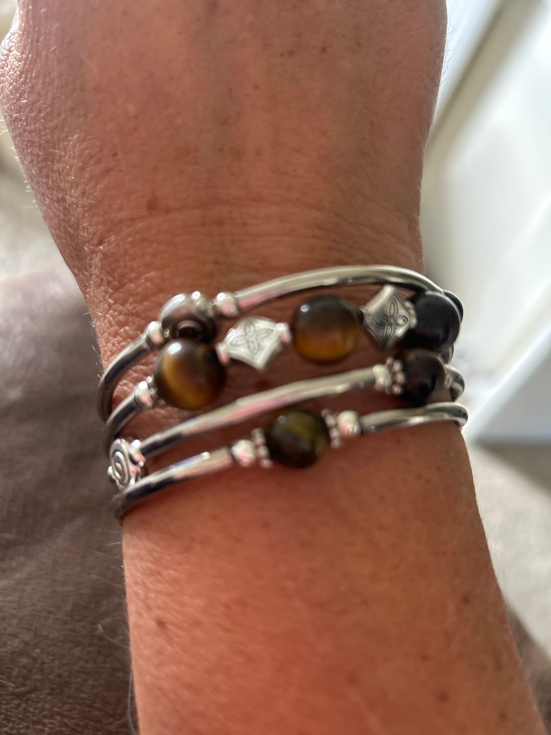 Customer photo review of Buddha Stones Tibetan Turquoise Balance Bracelet