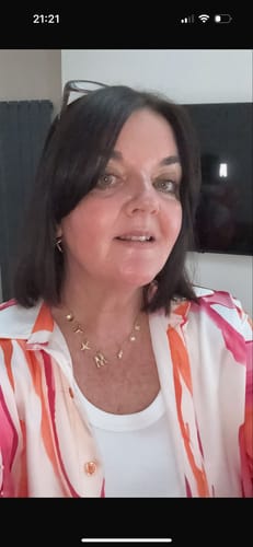 Customer photo review of GOLD OCEAN LETTER NECKLACE