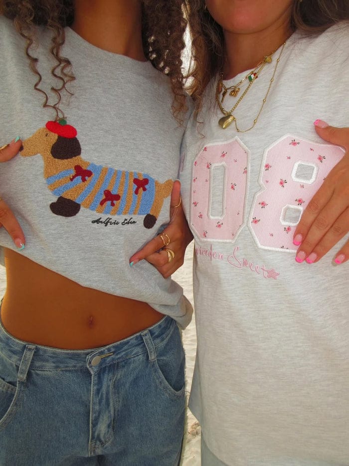 Customer photo review of Aelfric Eden Cartoon Dog Embroidery Tee