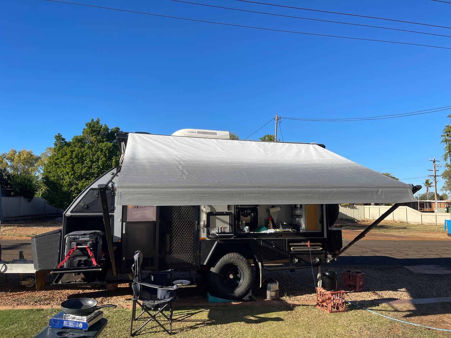 Customer photo review of Awning Replacement Vinyl - Grey Fade WA2006