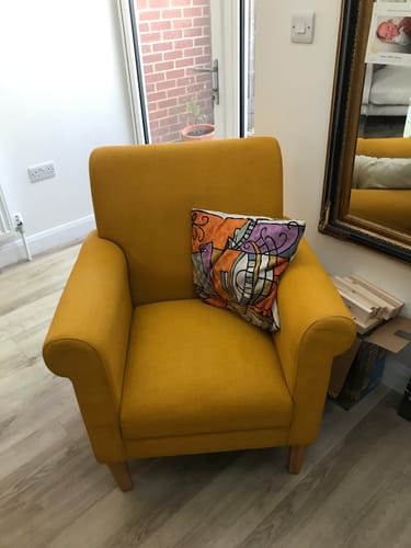 Customer photo review of Fabric Paint -- Mustard Yellow