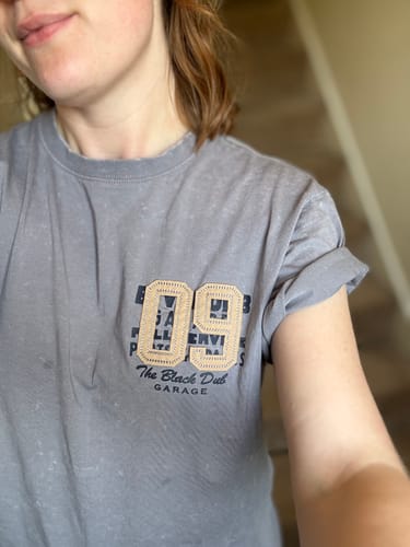 Customer photo review of Grey Parts & Spares '09' Tee