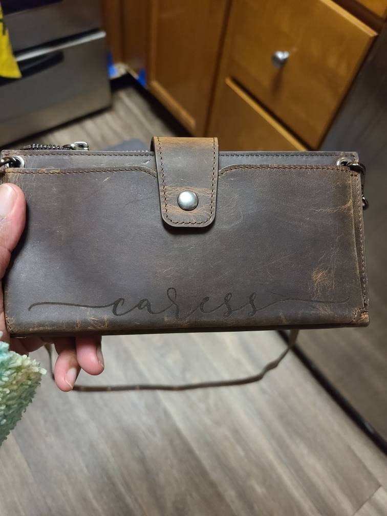 Customer photo review of Crossbody Phone Wallet, Chic Leather Wallet for Women with Phone Compartment, Modern Travel Accessory, Leather Bag, Women's Purse,