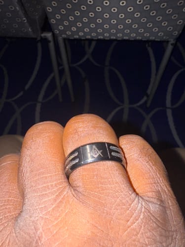 Customer photo review of Mens Masonic Ring - Black Titanium
