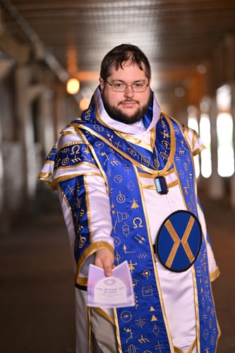 Customer photo review of Royal Blue Faux Leather