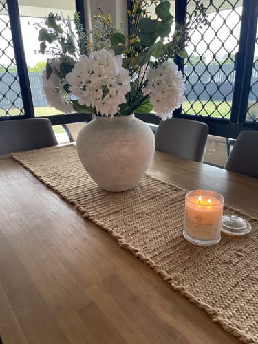 Customer photo review of Faux Arrangement - Eucalyptus & White Hydrangea
