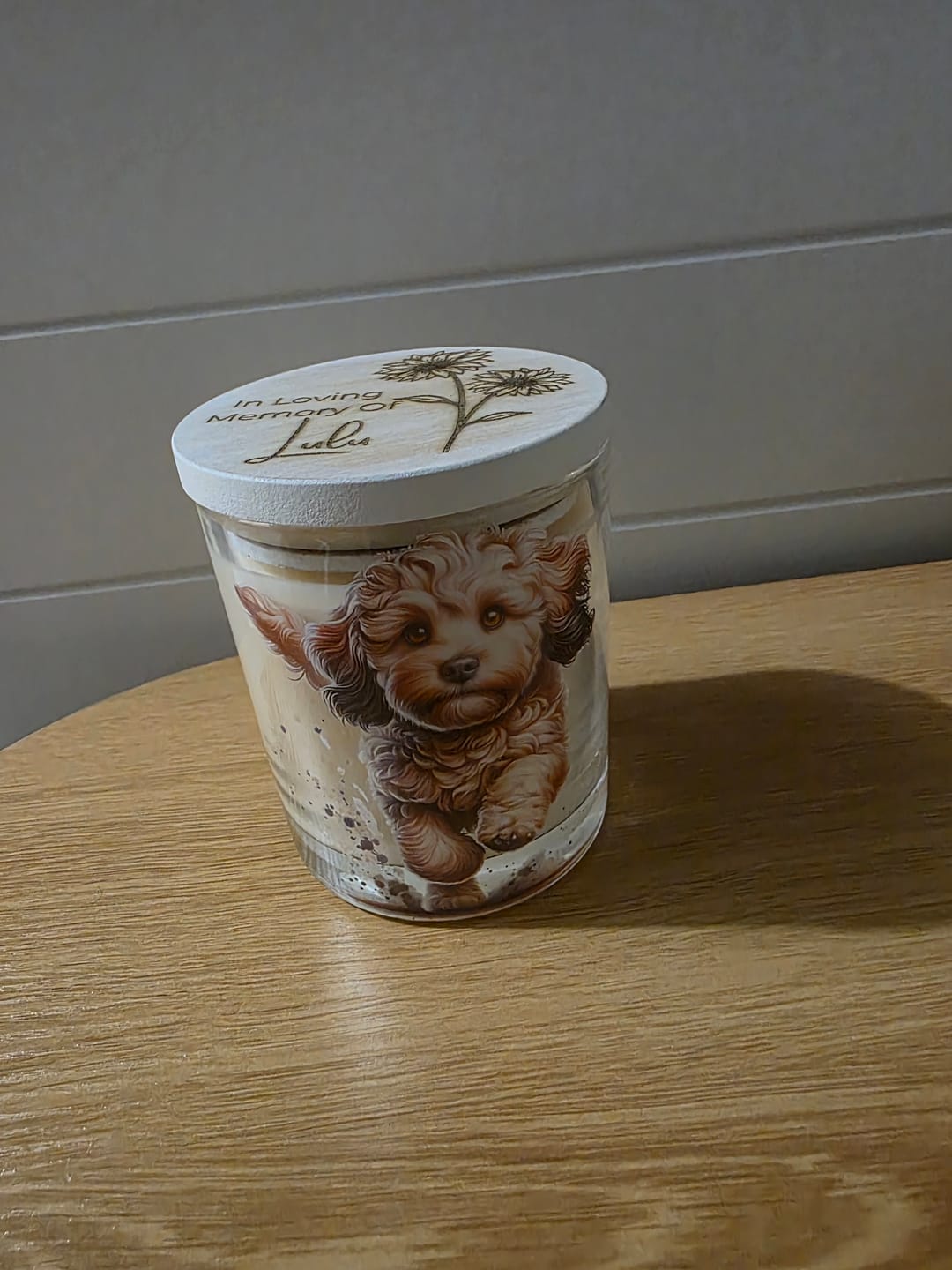 Customer photo review of Custom Candle Lid