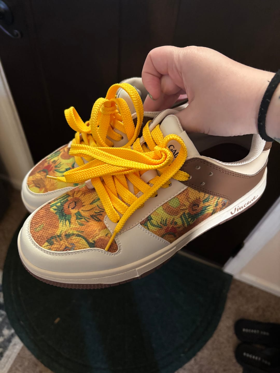 Customer photo review of Van Gogh Sunflowers inspired sneakers