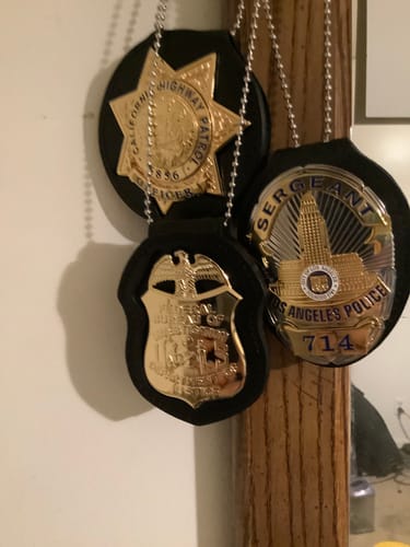 Customer photo review of FBI Department of Justice Badge Solid Copper Replica Movie Props