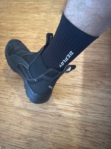 Customer photo review of Deploy Pro Football Grip Socks - Black