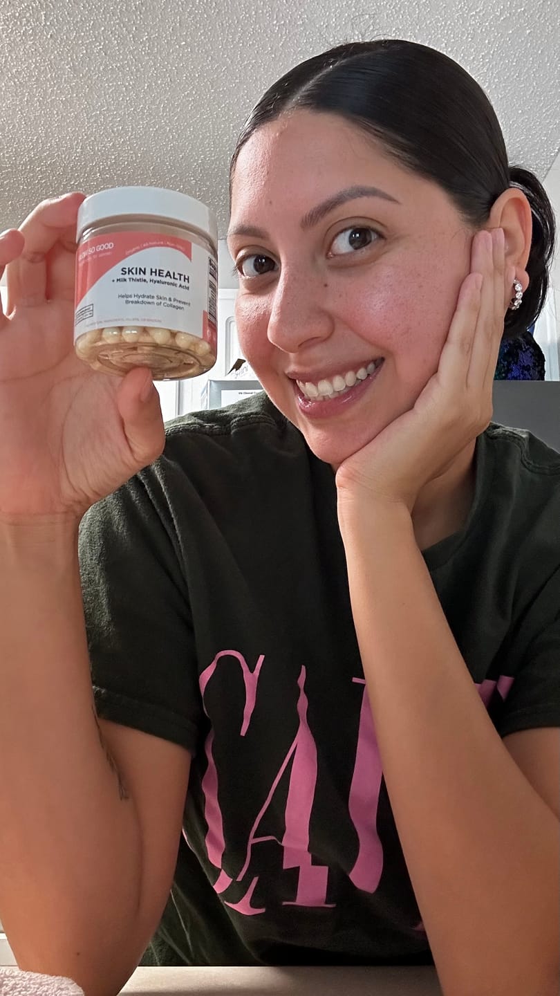 Customer photo review of SKIN HEALTH  with Milk Thistle + Hyaluronic Acid