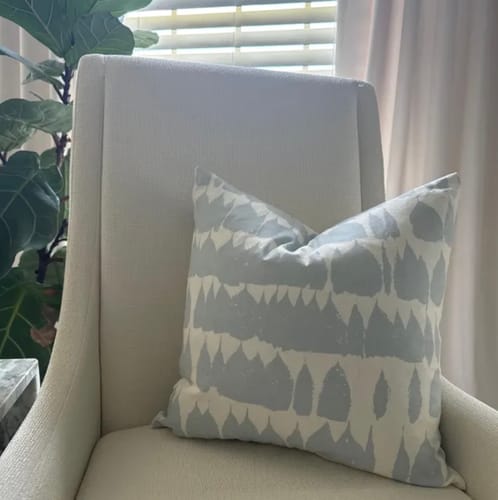 Customer photo review of Queen of Spain Sky Blue Pillow Cover