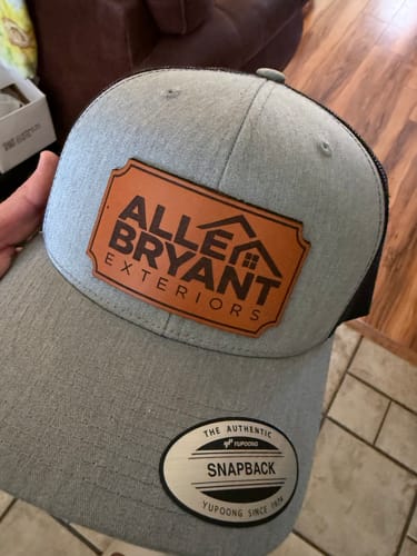 Customer photo review of Premium Custom Leather Patch Hats (Wholesale)