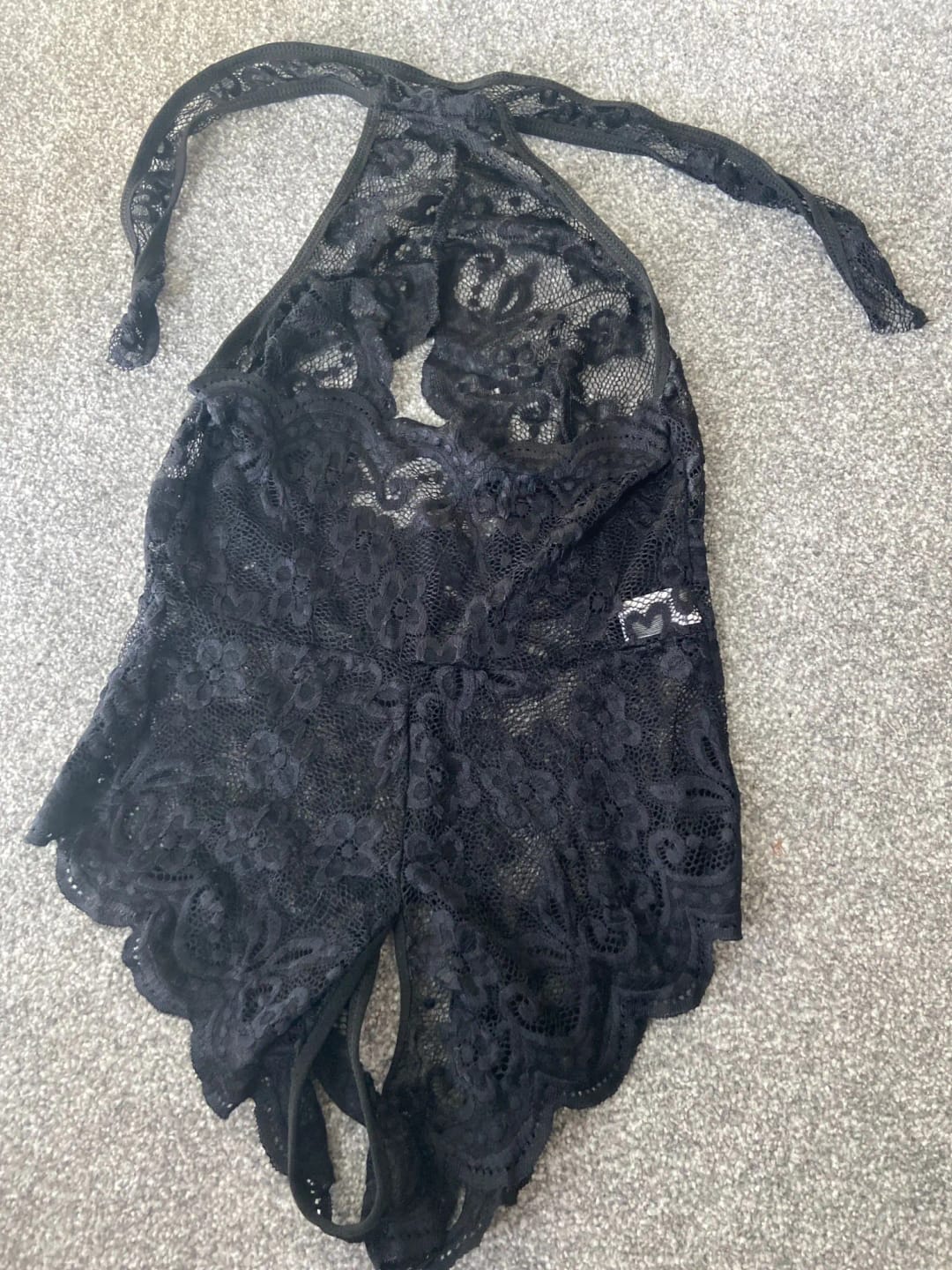 Customer photo review of Fantasy Open Lace Crotchless Bodysuit