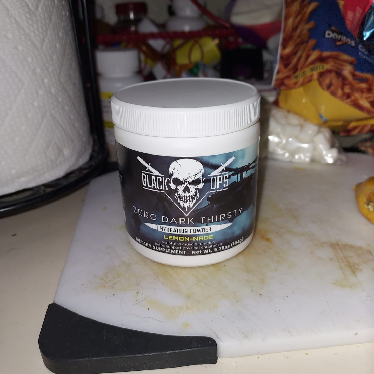 Customer photo review of Zero Dark Thirsty Hydration Powder - Lemon-NADE